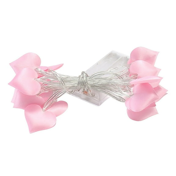 Tunhigl LED Heart String Lights 5Ft - Peach Heart Fairy Lights for Room, Garden, Wedding & Holiday Decor, Warm White LED String Lights for Romantic, Party, Christmas Decorations Pink