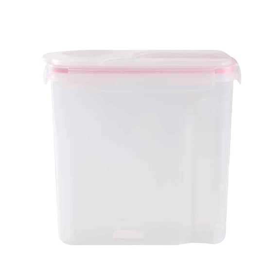 Tunhigl Large Airtight Food Storage Containers for Kitchen - 1 Gallon Sealed Grain & Dry Goods Jar, Pantry Organizer with Scale Ruler, BPA-Free & Leakproof Pink