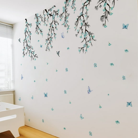 Tunhigl Leaf Poster Wall Stickers - Peel & Stick Decals for Bedroom, Living Room, Nursery, and Classroom Decor - Easy DIY Home Beautification Yellow