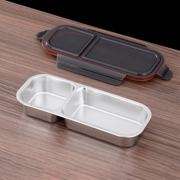 Tunhigl Leak-Proof Stainless Steel Lunch Box with Removable Dividers for Students Back to School & Picnic Reusable BPA-Free Food Container for Lunch Office Travel Black