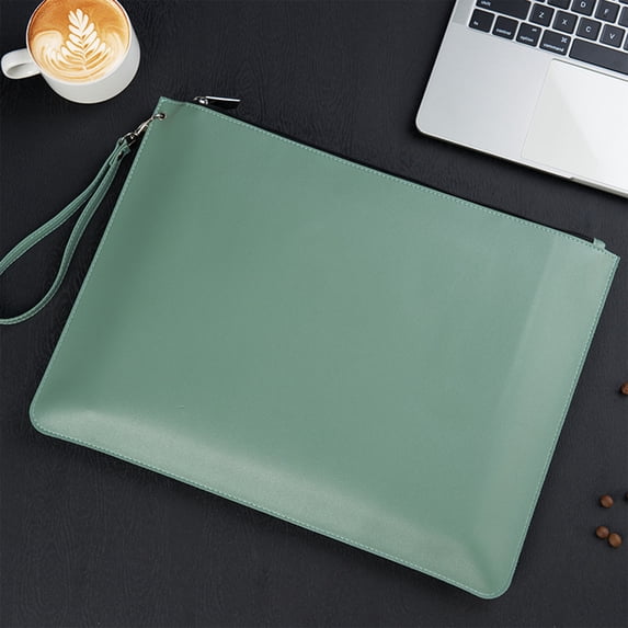 Tunhigl Leather Document Bag for Business Professionals – Waterproof Office Briefcase for Meetings Commuting Travel A4 File Folder Green