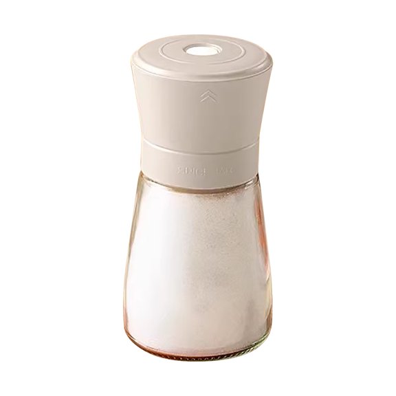 Tunhigl Lightweight Glass Seasoning Jar with Measuring Scale - Perfect for Outdoor Cooking, Camping, and Home Kitchens - Airtight Spice Container for Freshness & Precision White
