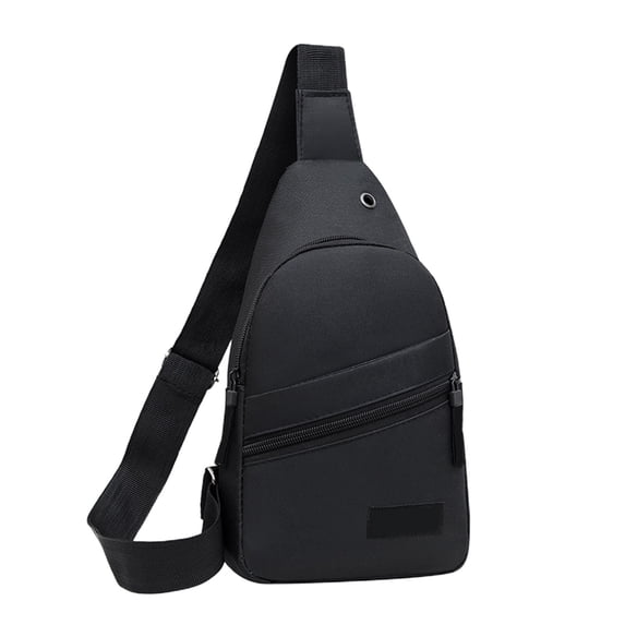 Tunhigl Lightweight Oxford Crossbody Chest Bag, Unisex Sling Pack, Water-Resistant Travel Commuter Daypack, Adjustable Strap, Durable Outdoor EDC Pouch, Compact Daily Hiking Shoulder Bag Black