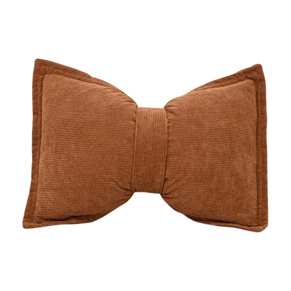 Tunhigl Linen Bow Pillow for Sofa and Chair – Two-Purpose Decorative Lumbar Cushion, Perfect Mother's Day Gift, 19.6x11.8 Inches Brown