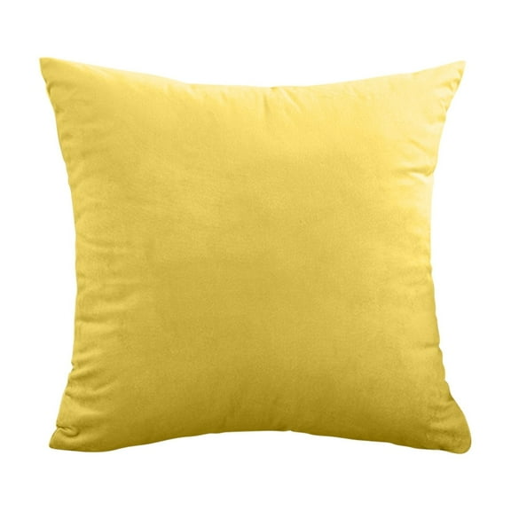 Tunhigl Luxury Velvet Decorative Pillows for Sofa and Chair, 45x45CM Soft Backrest Cushions with Removable Cover for Living Room and Bedroom Decor Yellow