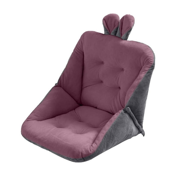 Tunhigl Luxury Velvet Office Chair Cushion: 18 Inch Sofa & Bedroom Seat Pad with Non-Slip Straps for Ultimate Comfort in Home, Car, and Office Use Purple