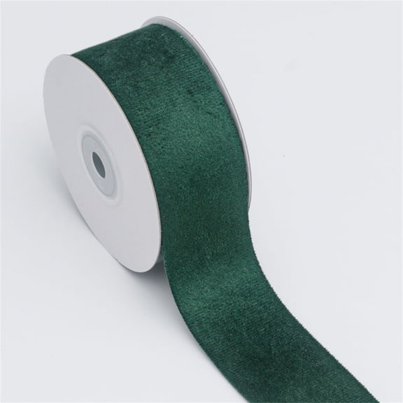 Tunhigl Luxury Velvet Ribbon for DIY Crafts, Wreaths, Gift Wrapping & Christmas Decor | 1.6 Inch Flocked Wired Ribbon for Elegant Holiday and Wedding Decorations Army Green
