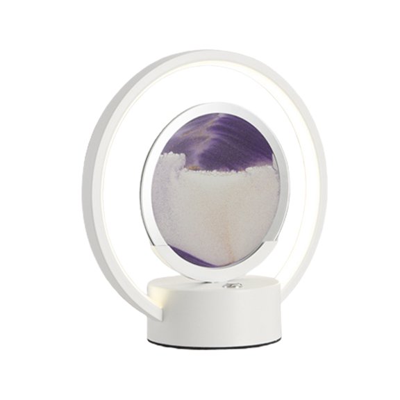 Tunhigl Mesmerizing Moving Sand Art Night Light with LED Base | Flowing Sandscape Desktop Decor for Home and Office Relaxation | Unique Gift Idea Purple
