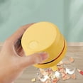 thumbnail image 1 of Tunhigl Mini Desktop Vacuum Cleaner with USB Rechargeable Battery Compact Cordless Sweeper for Desk Cleaning Office Home Pet Hair Keyboard Car Seat – Cute Design Holiday Gift Yellow, 1 of 7