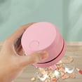 thumbnail image 1 of Tunhigl Mini Desktop Vacuum Cleaner with USB Rechargeable Battery Compact Cordless Sweeper for Desk Cleaning Office Home Pet Hair Keyboard Car Seat – Cute Design Holiday Gift Pink, 1 of 7