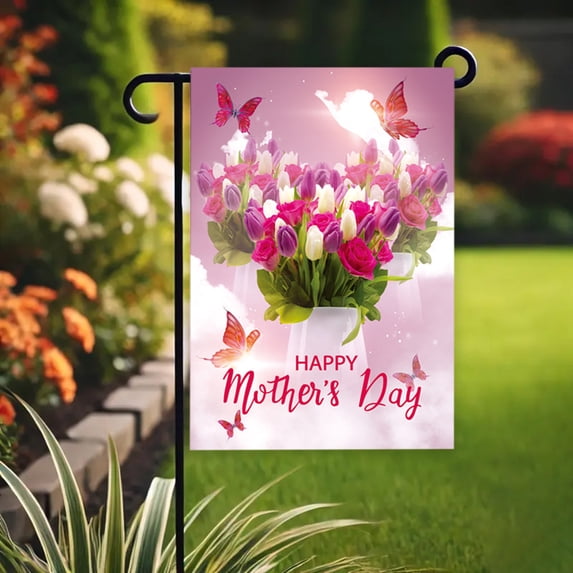 Tunhigl Mother's Day Garden Flag for Spring Outdoor Decoration - Weather-Resistant Double-Sided Flag, Perfect Gift for Mothers Homeowners, Yard Porch Decor 12 x18 in