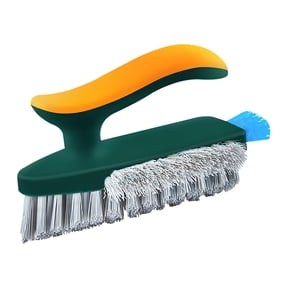 Tunhigl Multi-Purpose Crevice Cleaning Brush with Scraper for Bathroom Corners Floor Grout Toilet Cleaning Spring Deep Cleaning Homeowners Renters All-in-One Solution Green