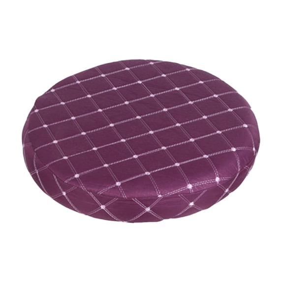 Tunhigl Non-Slip Round Bar Stool Cover with Elastic Bands - Durable Cloth Seat Protector for Kitchen Island, Home Bar, Dining - Washable, Stretch Fit Decorative Chair Cushion Cover Purple