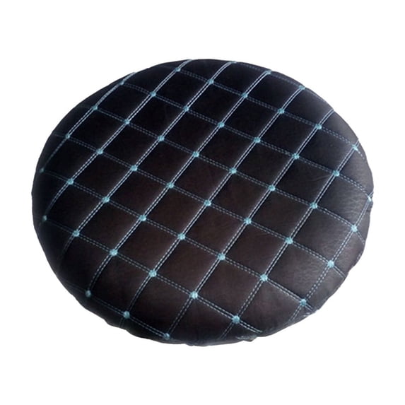 Tunhigl Non-Slip Round Bar Stool Cover with Elastic Bands - Durable Cloth Seat Protector for Kitchen Island, Home Bar, Dining - Washable, Stretch Fit Decorative Chair Cushion Cover Black