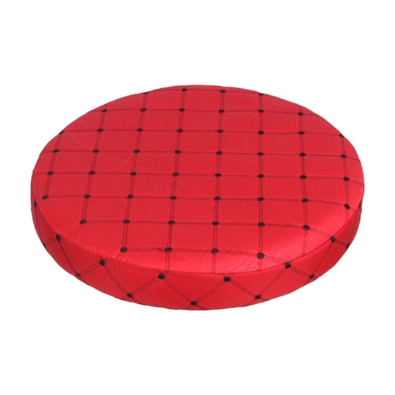 Tunhigl Non-Slip Round Bar Stool Cover with Elastic Bands - Durable Cloth Seat Protector for Kitchen Island, Home Bar, Dining - Washable, Stretch Fit Decorative Chair Cushion Cover Red