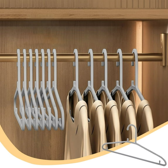 Tunhigl Non-Slip Wide Shoulder Hangers Extra Wide Thick Space-Saving Plastic Hangers for Dry and Wet Use Air Drying Clothes Closet Organization for Men Women Winter Coat Storage Gray