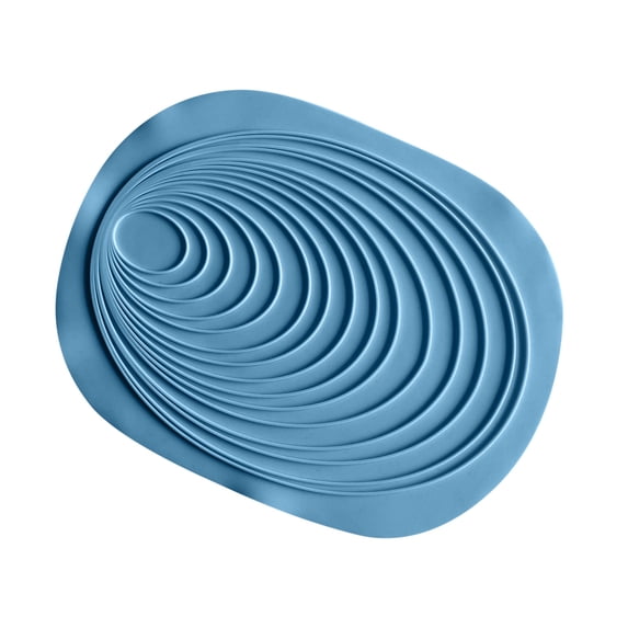 Tunhigl Oval Heat-Resistant Anti-Slip Table Mat - Thickened Gel Bowl & Cup Mats for Dining, Cooking, and BBQ Blue