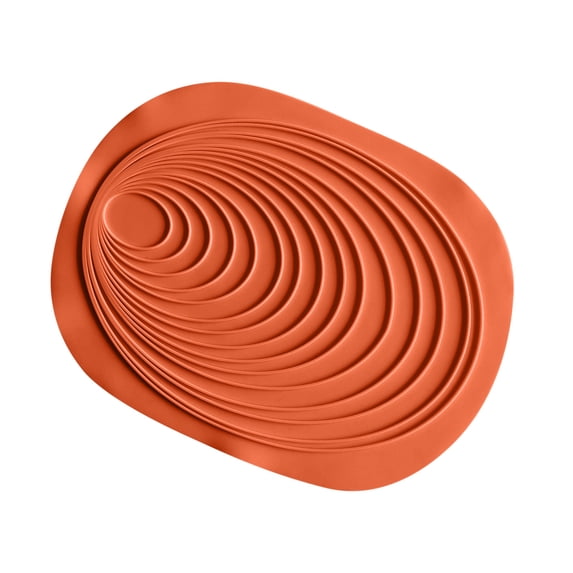Tunhigl Oval Heat-Resistant Anti-Slip Table Mat - Thickened Gel Bowl & Cup Mats for Dining, Cooking, and BBQ Orange