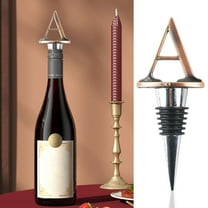 Tunhigl Personalized 26 English Alphabet Wine Stoppers - Elegant Wine Bottle Toppers for Party Favors & Gifts - Alloy & Food-Grade Material - Set of Initial Stoppers