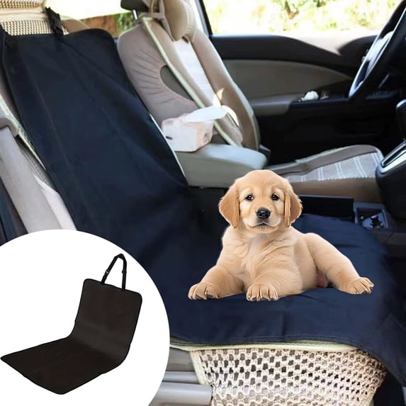 Tunhigl Pet Car Seat Cover for Dogs - Waterproof, Scratch-Resistant Front Seat Protector Pad, Portable and Easy Clean Pet Hammock for Car Interior Protection Black