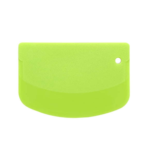 Tunhigl Plastic Scraper for Baking & Cooking - D-Shaped Cake Cream Scraper, Dough Cutter & Kitchen Tool - Safe, Non-Scratch & Easy Clean Green