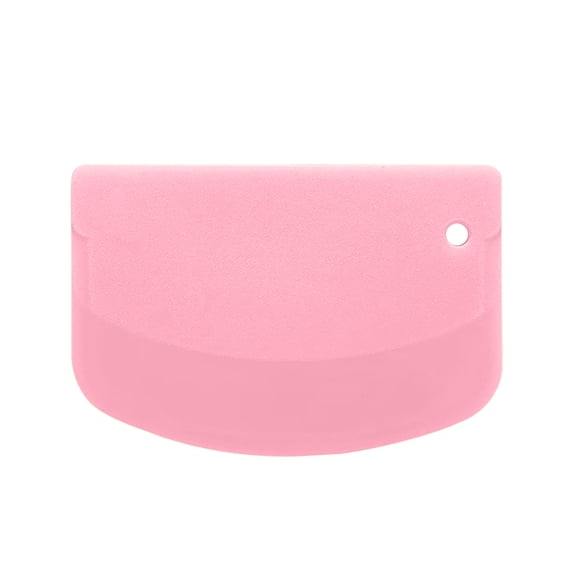 Tunhigl Plastic Scraper for Baking & Cooking - D-Shaped Cake Cream Scraper, Dough Cutter & Kitchen Tool - Safe, Non-Scratch & Easy Clean Pink