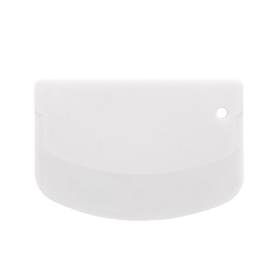 Tunhigl Plastic Scraper for Baking & Cooking - D-Shaped Cake Cream Scraper, Dough Cutter & Kitchen Tool - Safe, Non-Scratch & Easy Clean White