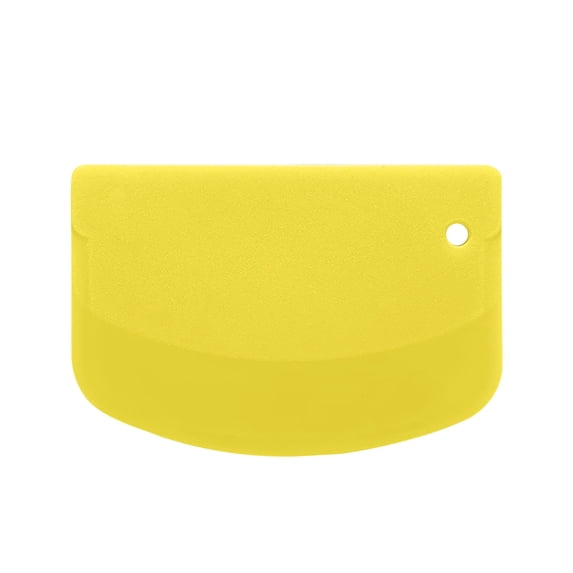 Tunhigl Plastic Scraper for Baking & Cooking - D-Shaped Cake Cream Scraper, Dough Cutter & Kitchen Tool - Safe, Non-Scratch & Easy Clean Yellow