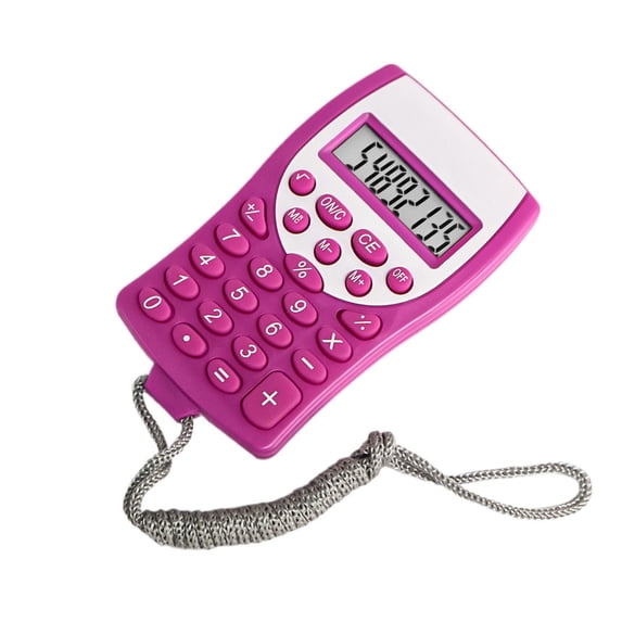 Tunhigl Portable 8-Digit LCD Handheld Calculator with Lanyard, Pocekt Calculator for Students Professionals Office School Home Purple