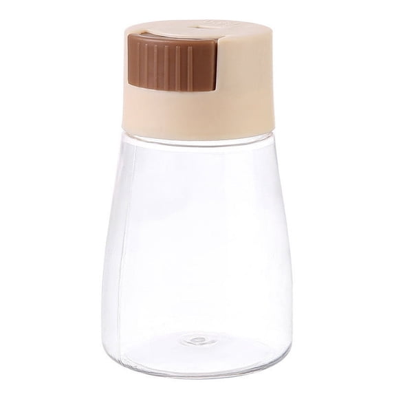 Tunhigl Precision Push-In Glass Dispenser with Pepper Control - 0.5g Measuring Seasoning Shaker for Kitchen, BBQ, Camping Beige