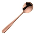 thumbnail image 1 of Tunhigl Premium 304 Stainless Steel Serving Spoon with Ergonomic Flat Handle for Home Use Rust-Resistant Dishwasher Safe Versatile for Holiday Entertaining Dinner Parties and Family Meals Rose Gold, 1 of 6