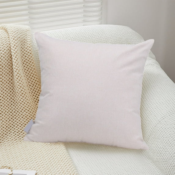 Tunhigl Premium Linen Look Decorative Throw Pillow Cushion for Sofa, Bed, and Living Room with Zipper - Modern Large Lumbar Backrest Pillow in Multiple Colors White