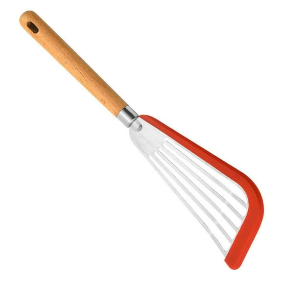 Tunhigl Premium Nonstick Slotted Spatula Turner - Stainless Steel Fish Spatula for Eggs, Pancakes & More - Ergonomic Kitchen Tool for Easy Flipping & Cooking Red