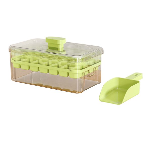 Tunhigl Quick Press Ice Maker Tray for Refrigerators - Easy Demolding, Food Grade, DIY Ice Blocks for Cocktails & Beverages Green
