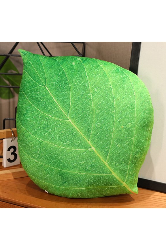 Realistic Leaf Pillow | Double-Sided Printed Decorative Cushion for Sofa, Living Room, and Home Decor | Nature-Inspired Throw Pillow Case Green