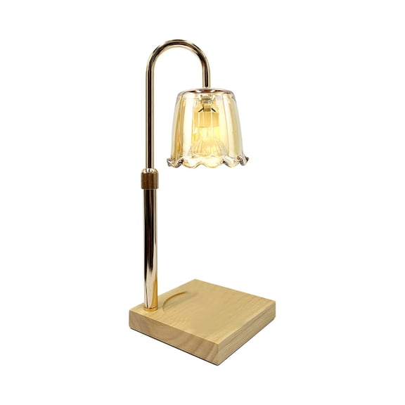 Tunhigl Retractable Wax Melting Lamp with Dimmer, Golden Flower Table Light for Bedside, Desk, and Home Decor Night Light Ambiance Gold