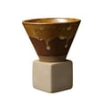 thumbnail image 1 of Tunhigl Retro Coarse Ceramic Mugs - 7oz Unique Triangular Coffee Cups, Perfect Gift for Family, Boys, and Girls - Microwave & Dishwasher Safe Brown, 1 of 4