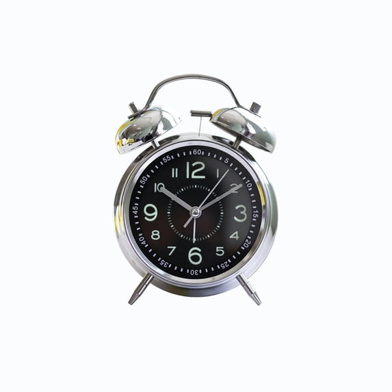 Tunhigl Retro Metal Twin Bell Alarm Clock, Silent Non-Ticking with Night Visible Dial & Loud Wake-Up Sound, 4 Colors