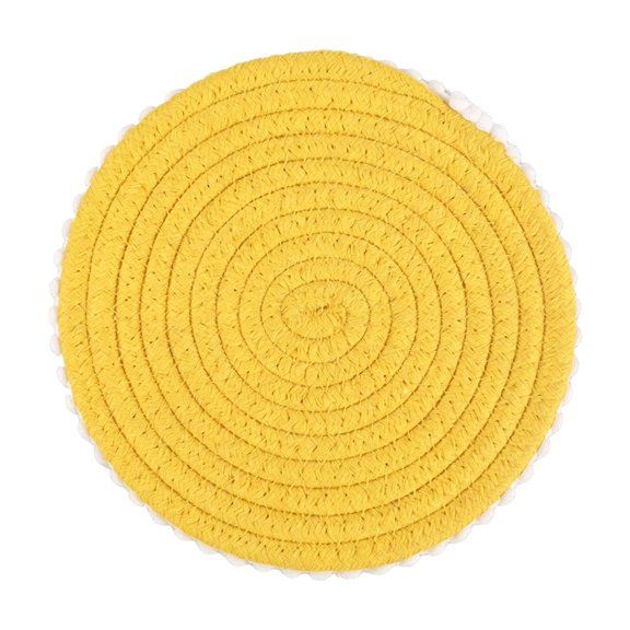 Tunhigl Round Woven Rope Coaster, 4.72 Inch Heat Resistant Cup Mat, Decorative Table Pad for Home Kitchen Dining