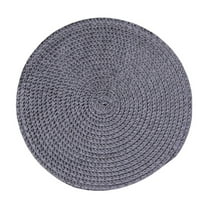 Tunhigl Round Woven Table Mat 15 Inch - Oil-Proof, Heat Insulation Placemats for Dining & Coffee Tables - Elegant Home Decor Dark Gray
