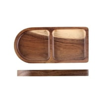 Tunhigl Rustic Wooden Snack Tray, Wood Serving Tray for Nuts, Dried Fruit, Candy, Cheese - Natural Wood Appetizer Platter, Farmhouse Kitchen Tray for Hostess, Wedding, Housewarming, Birthday Brown