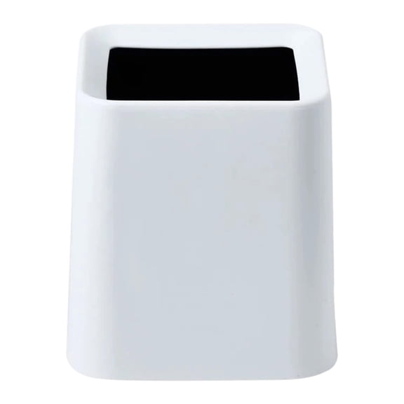 Tunhigl Scandinavian Mini Desktop Trash Can , Space-Saving Waste Bin, Odor-Locking, Easy-Clean Counter Trash Bin for Office, Living Room, Study, Car White