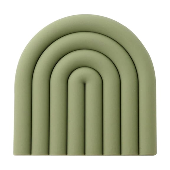 Tunhigl Silicone Coaster, 5.91in Rainbow Arch Insulation Pad, Multi-Purpose Heat Resistant Table Mat for Kitchen Cookware & Drink Cups