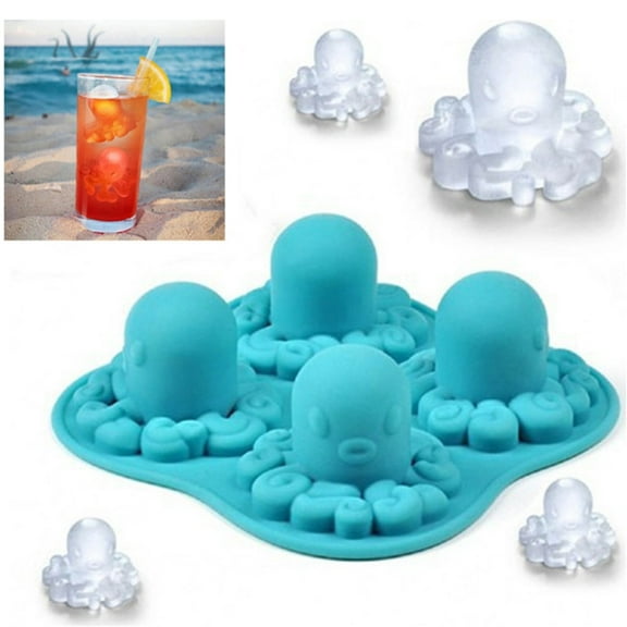 Tunhigl Silicone Ice Cube Trays - Reusable Animal-Shaped Ice Molds for Cocktails, Whiskey & Beverages | BPA-Free Non-Stick Ice Maker for Home, Parties & Bars Blue