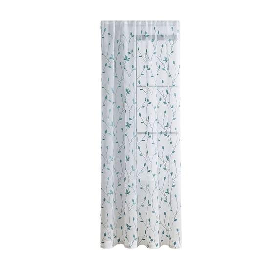 Tunhigl Single Panel Embroidered Sheer Curtain, Light Filtering Decorative Window Voile Curtain