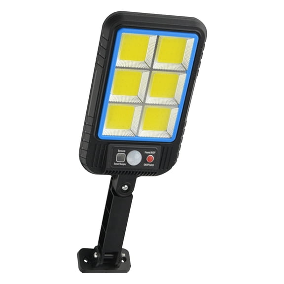 Tunhigl Smart Solar Wall Light with Motion Sensor - Remote Control Outdoor Waterproof LED COB Garden Light for Villa, Garage, and Street Lighting Black