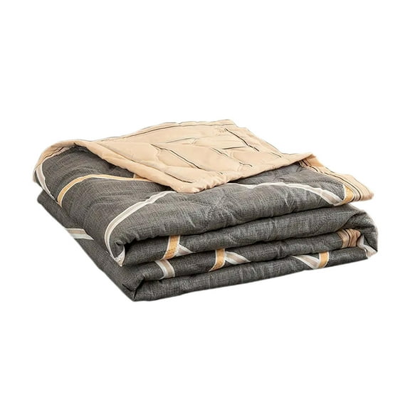 Tunhigl Soft Cotton Quilt Washed Blanket for Winter - Thick Warm Thermal Insulating Bedding - Cozy Quilt for Sofa Throw, Travel, Home, All Seasons, Gift for Women & Men Dark Gray