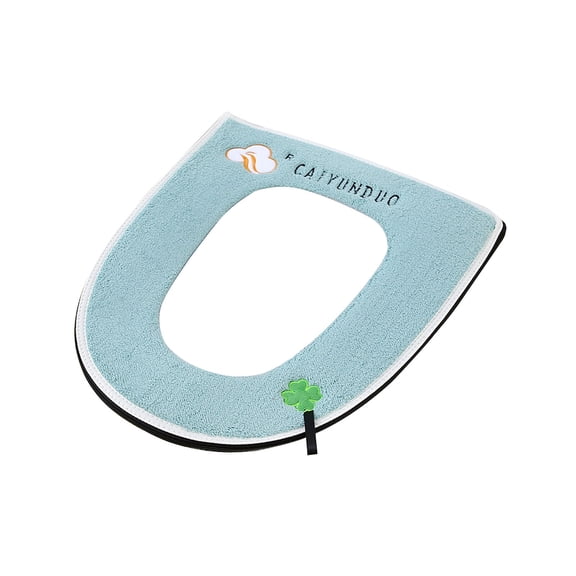 Tunhigl Soft Polyester Toilet Seat Cushion with Hygienic Handle, Zipper Type Detachable Washable Pad for All-Season Use, Fits U/V/O-Shaped Seats, 3 Colors