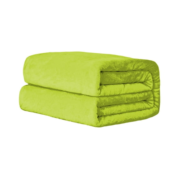 Tunhigl Soft Solid Color Flannel Blanket for Women Men - Cozy Velvet-Touch Throw for Sofa, Bed, Travel - Plush Comfortable Gift Blanket for Home, Dorm, Car Green