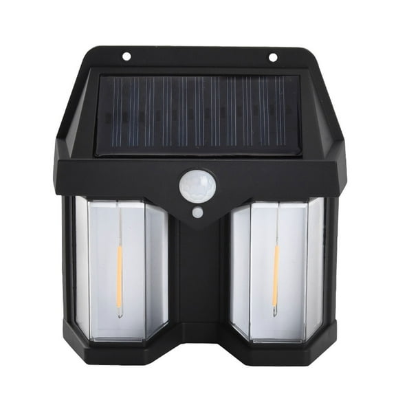 Tunhigl Solar Motion Sensor Wall Light - LED Outdoor Solar Fence Lights with Auto On/Off, IP65 Waterproof, Easy Installation for Backyard, Garden, Garage, and Pathway Lighting in Warm White Black